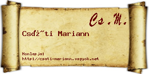 Csáti Mariann névjegykártya