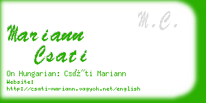 mariann csati business card